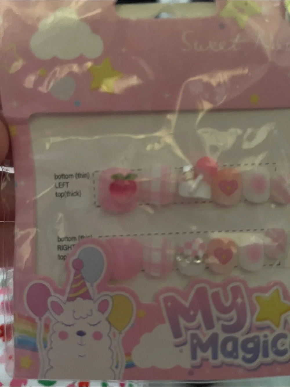 Kids Pink Press-On Nail Set